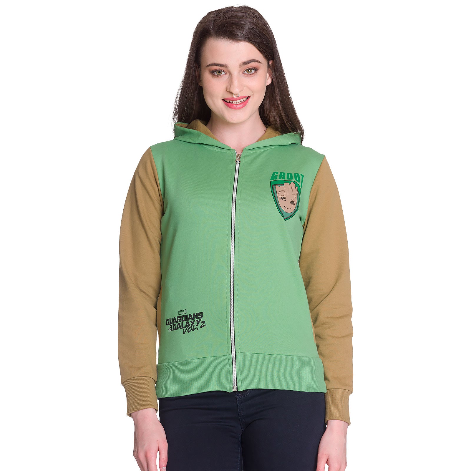 Imagen del producto Guardianes de la Galaxia - Chaqueta con capucha de Groot para mujer en verde