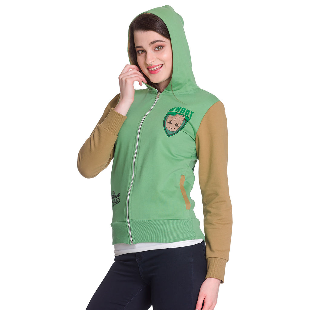 Imagen del producto Guardianes de la Galaxia - Chaqueta con capucha de Groot para mujer en verde