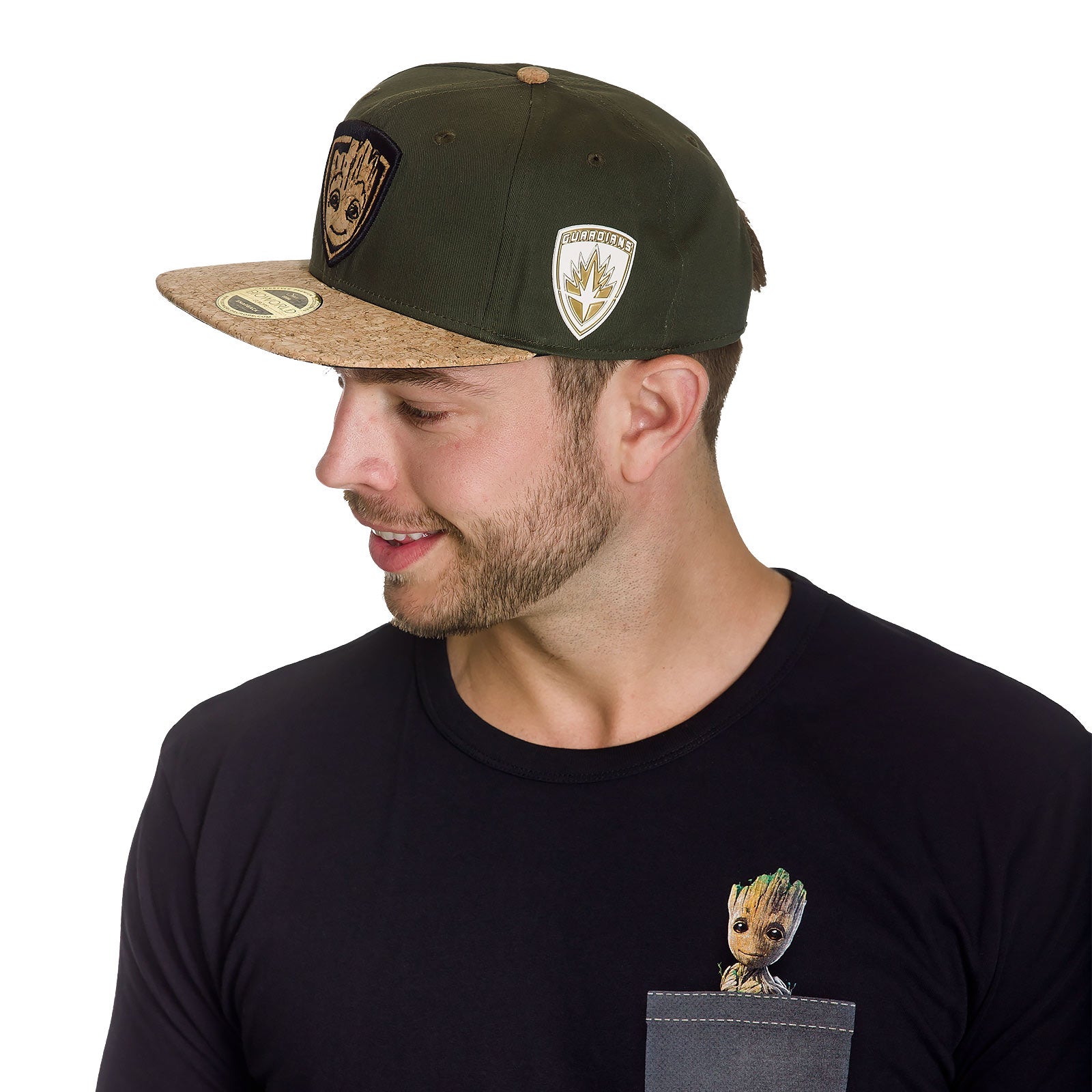 Imagen del producto Guardians of the Galaxy - Gorra Snapback de Groot de Corcho