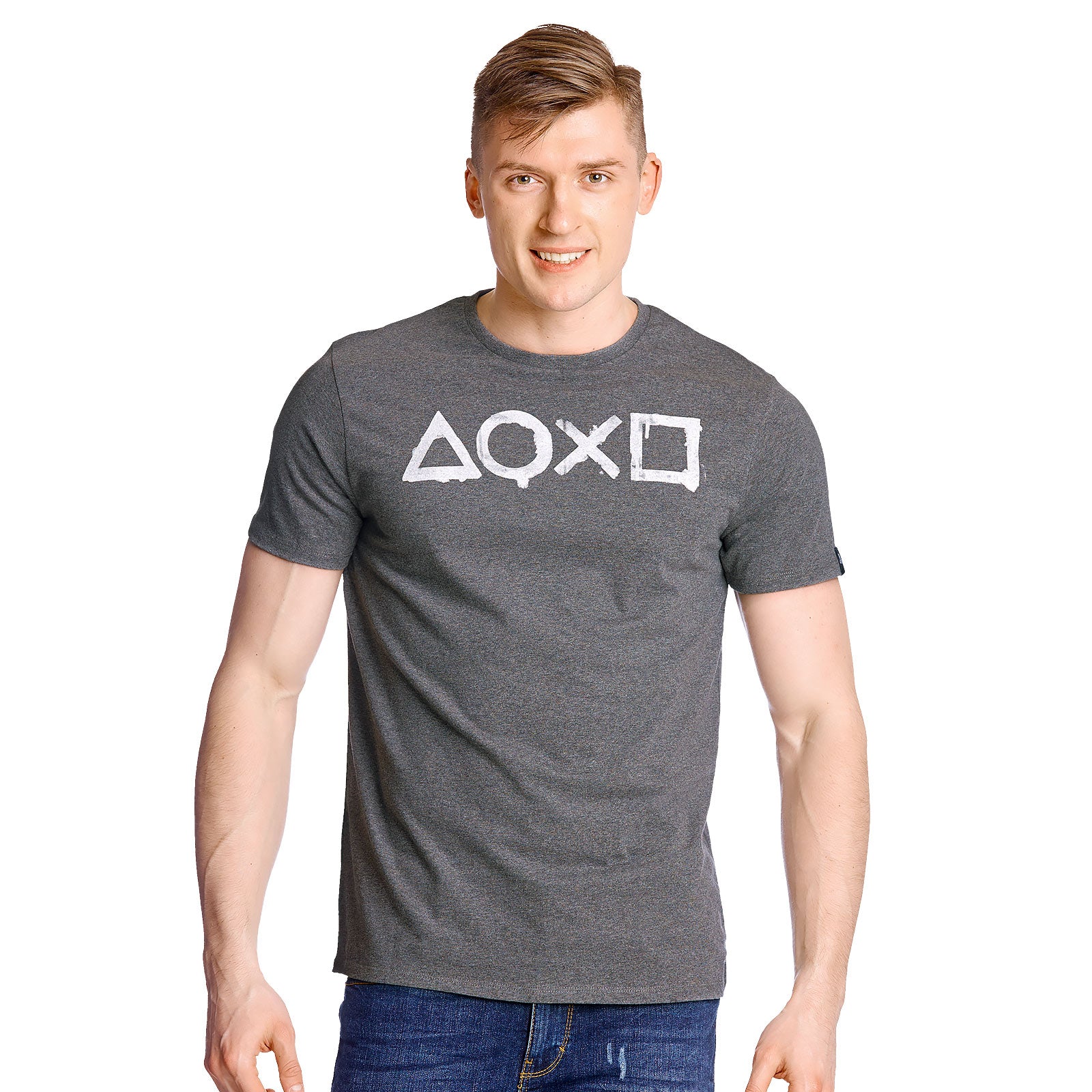 Imagen del producto PlayStation - Camiseta de botones gris