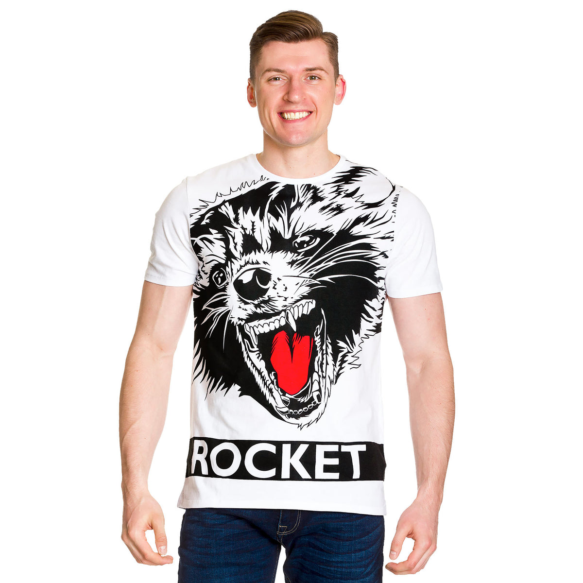 Imagen del producto Guardianes de la Galaxia - Camiseta de tamaño completo Rocket blanca
