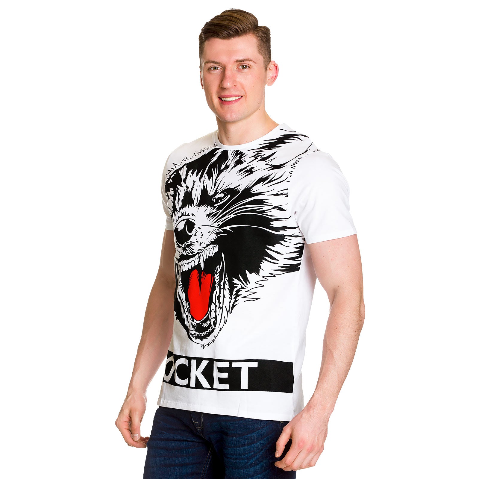 Imagen del producto Guardianes de la Galaxia - Camiseta de tamaño completo Rocket blanca