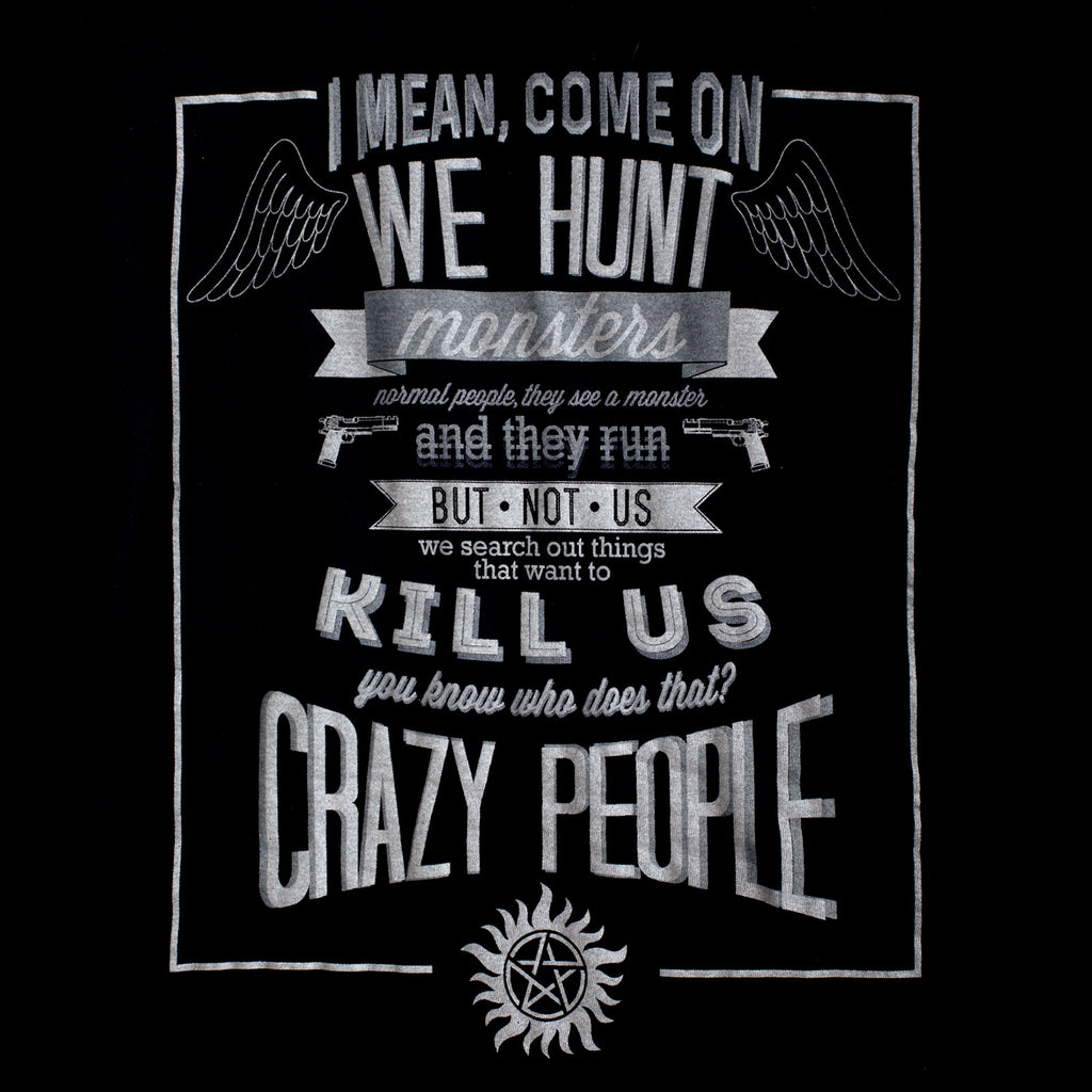 Imagen del producto Supernatural - Camiseta Crazy People para chicas en negro