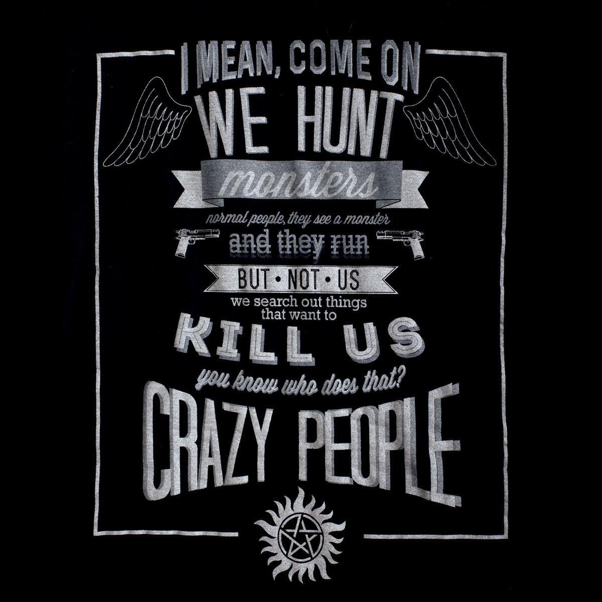 Imagen del producto Supernatural - Camiseta Crazy People para chicas en negro