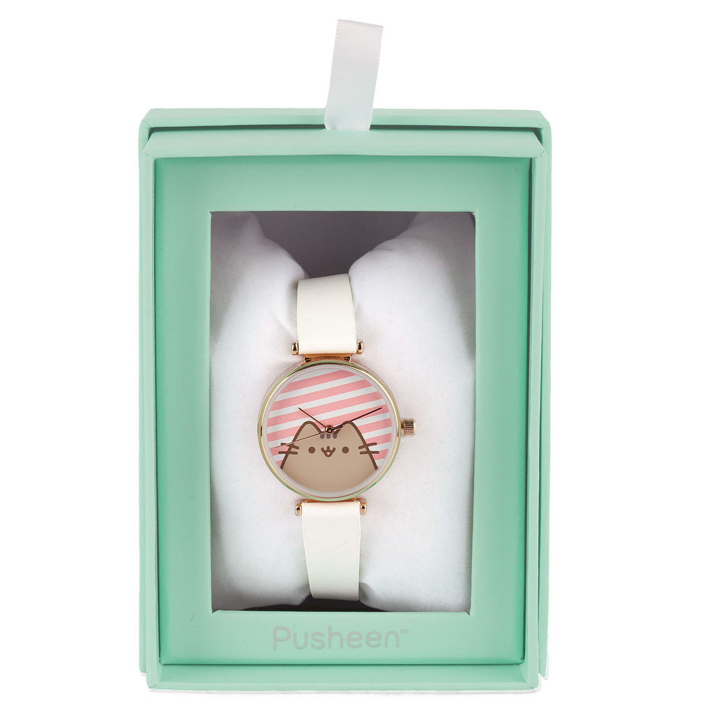 Imagen del producto Pusheen - Reloj de rayas blanco