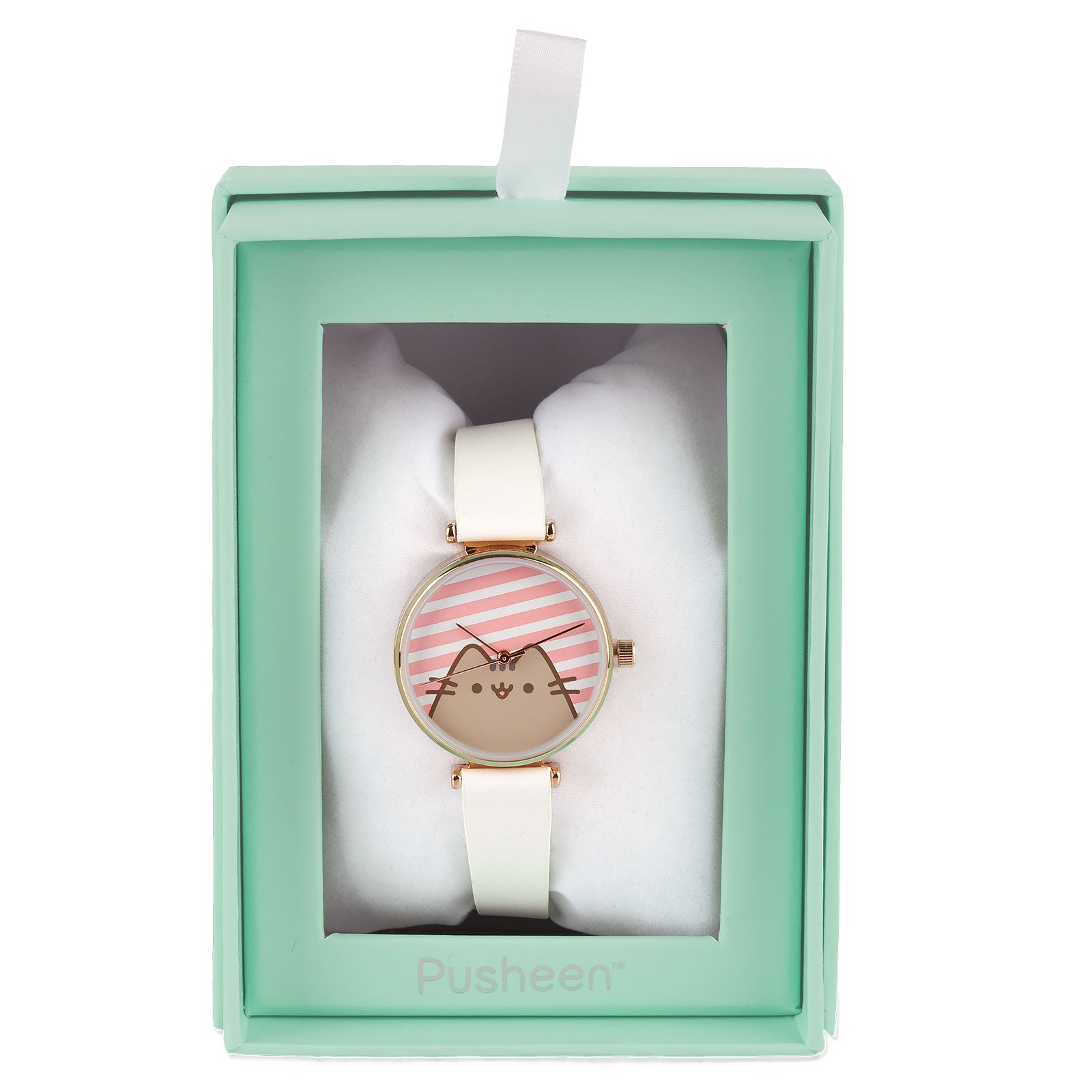 Imagen del producto Pusheen - Reloj de rayas blanco