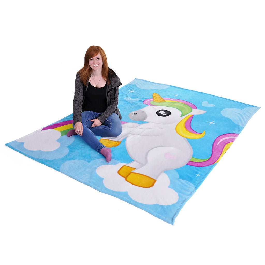Imagen del producto Manta de felpa con unicornio