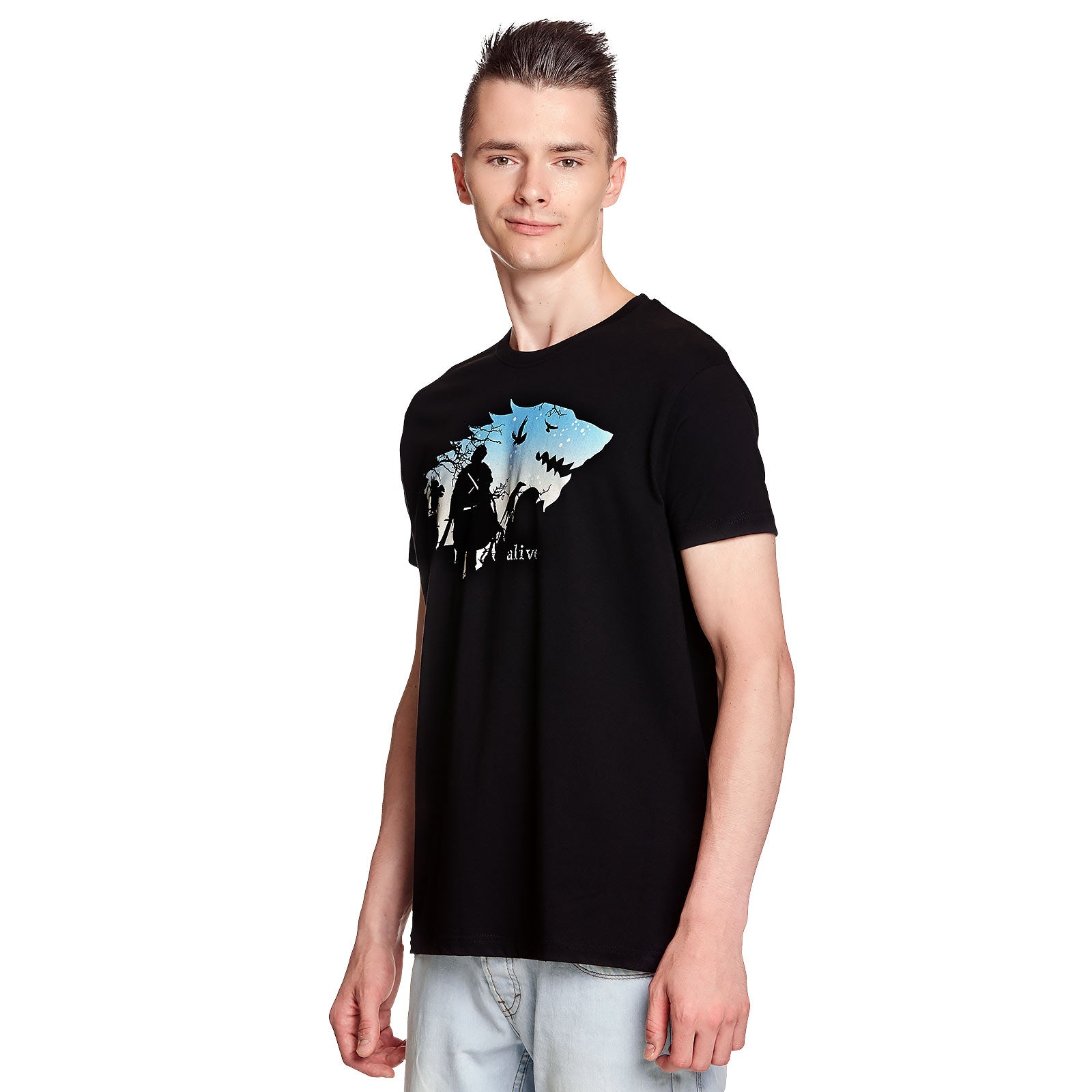 Imagen del producto Camiseta Jon está vivo negro