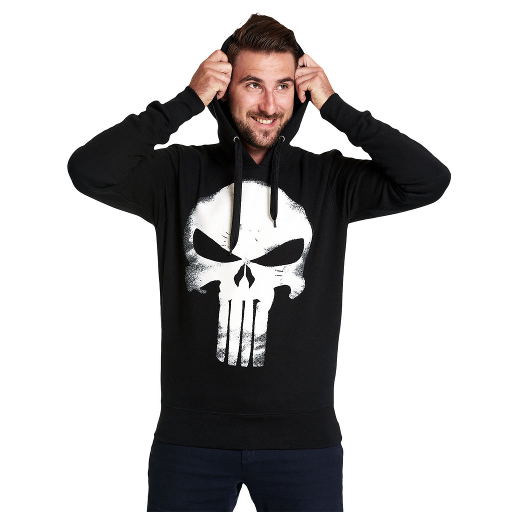 Imagen del producto Punisher - Sudadera con capucha negra con logo de calavera