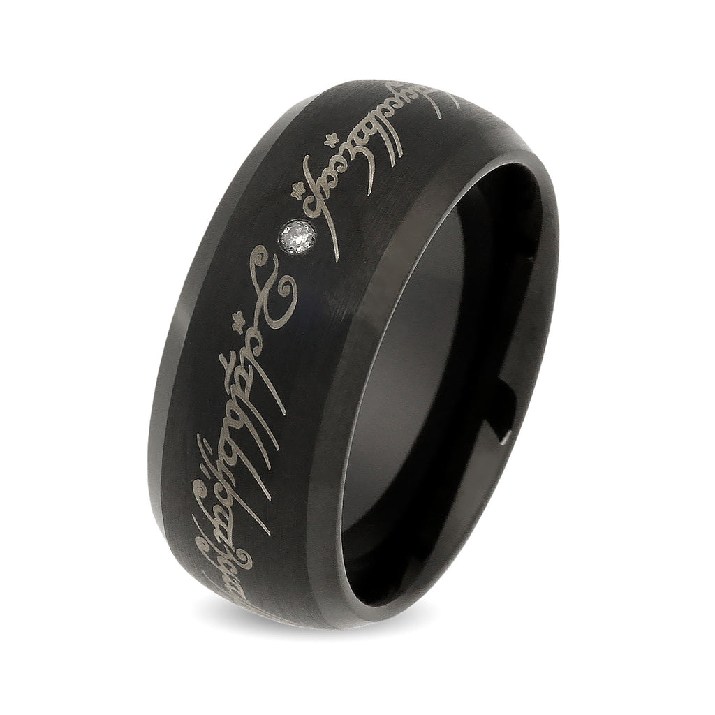 Imagen del producto El Señor de los Anillos - Anillo de Poder de Tungsteno con Diamante