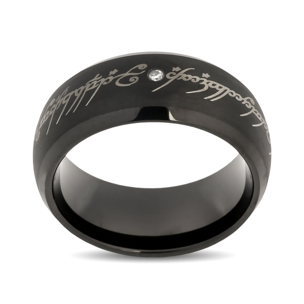 Imagen del producto El Señor de los Anillos - Anillo de Poder de Tungsteno con Diamante
