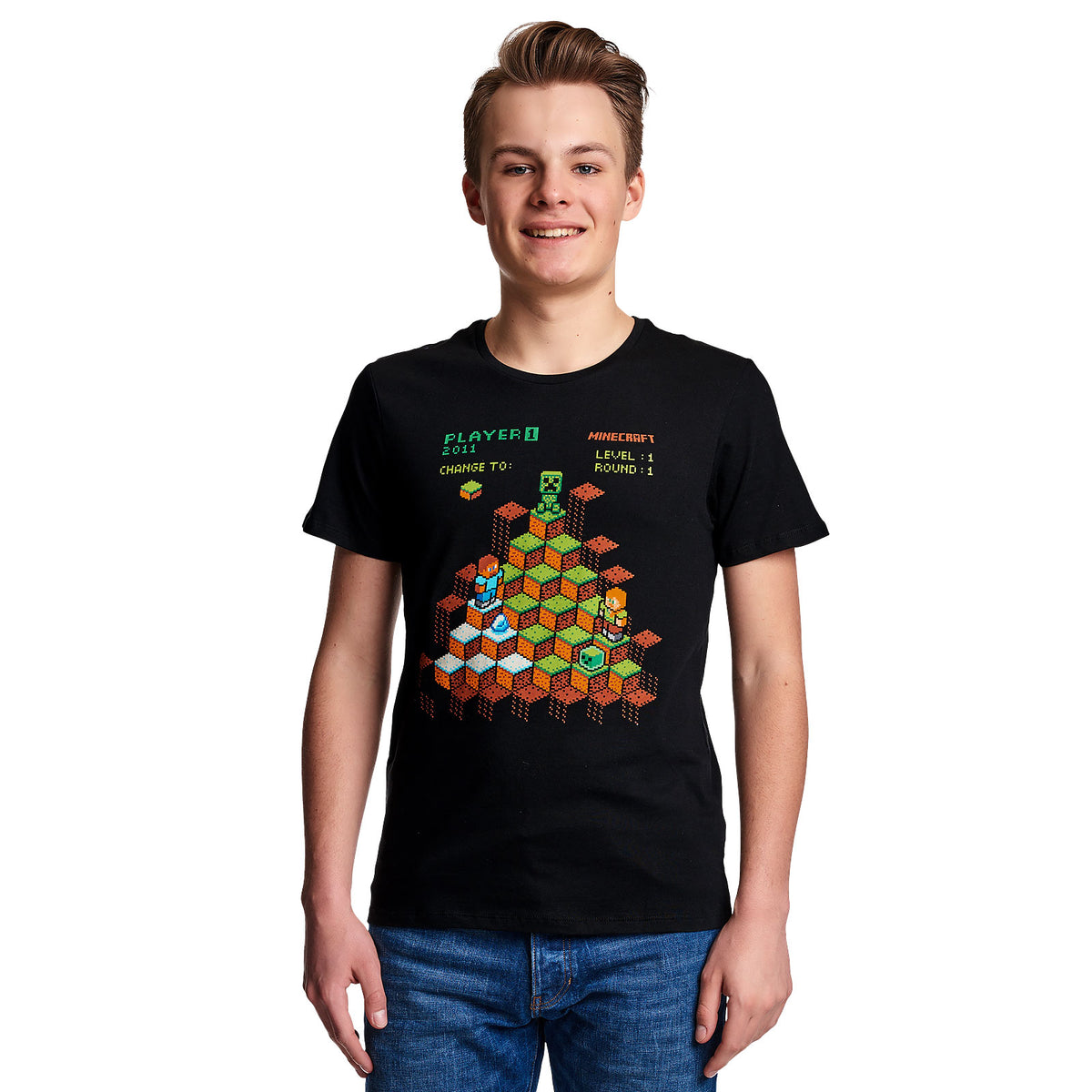 Imagen del producto Minecraft - Camiseta retro Miner Mountain negra
