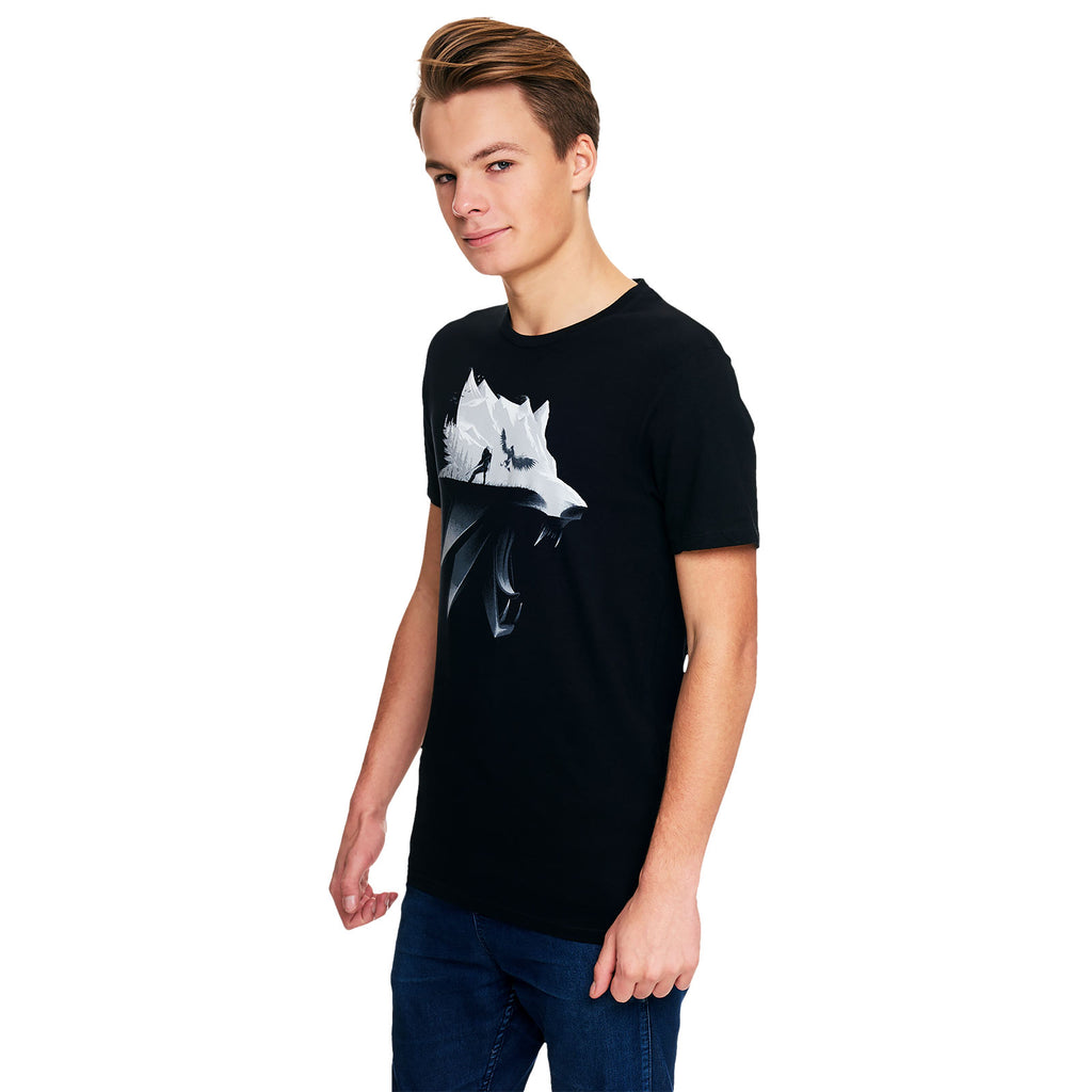 Imagen del producto Witcher - Camiseta negra con silueta de lobo