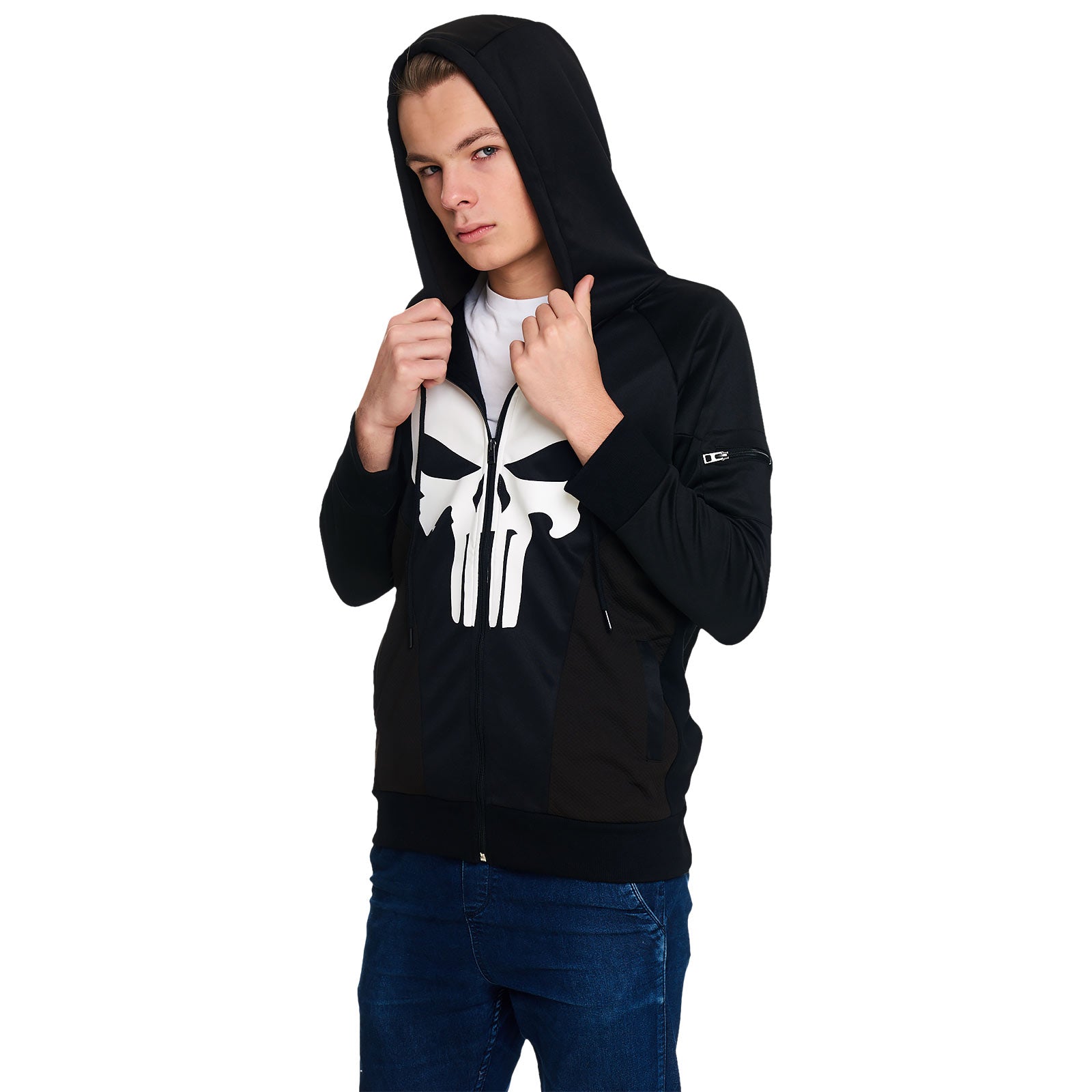 Imagen del producto Punisher - Chaqueta con capucha negra con logo