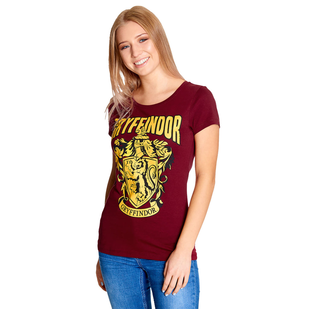 Imagen del producto Harry Potter - Camiseta de mujer con escudo de Gryffindor rojo