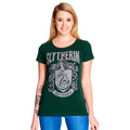 Imagen del producto Harry Potter - Camiseta de mujer con escudo de Slytherin verde