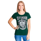Imagen del producto Harry Potter - Camiseta de mujer con escudo de Slytherin verde