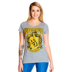Imagen del producto Harry Potter - Camiseta de mujer con escudo de Hufflepuff gris