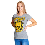 Imagen del producto Harry Potter - Camiseta de mujer con escudo de Hufflepuff gris