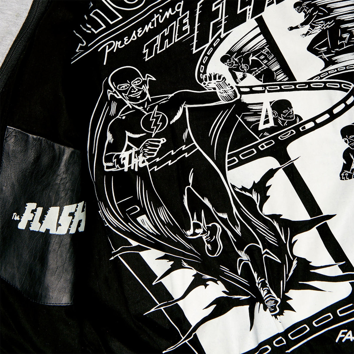 Product image Flash - Logo leather jacket with hood