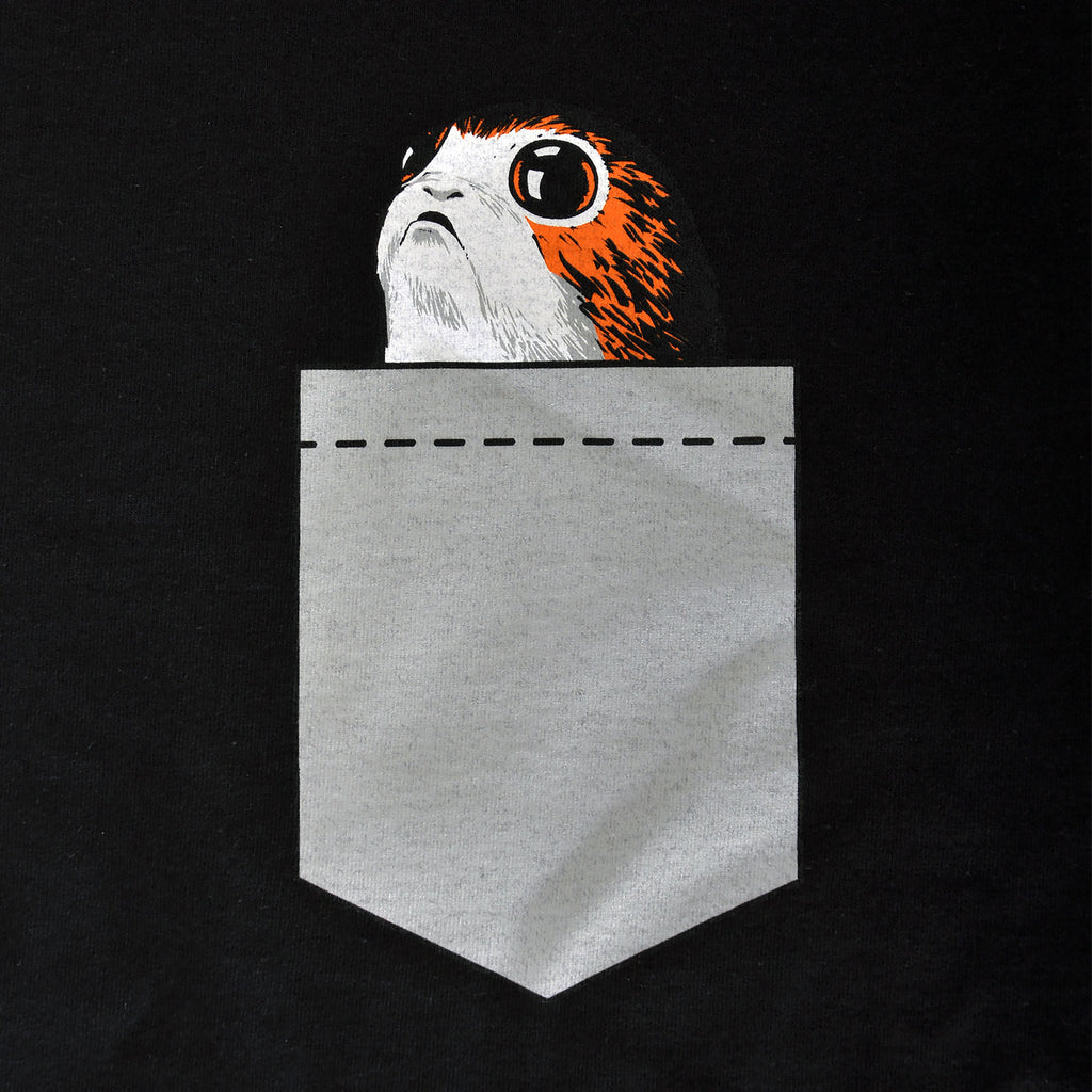Imagen del producto Star Wars - Camiseta Porg de bolsillo negra