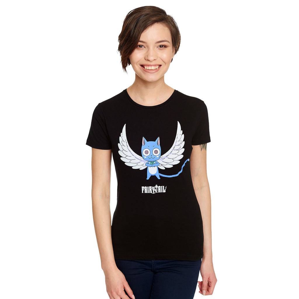 Imagen del producto Fairy Tail - Camiseta mágica Happy para mujer en negro
