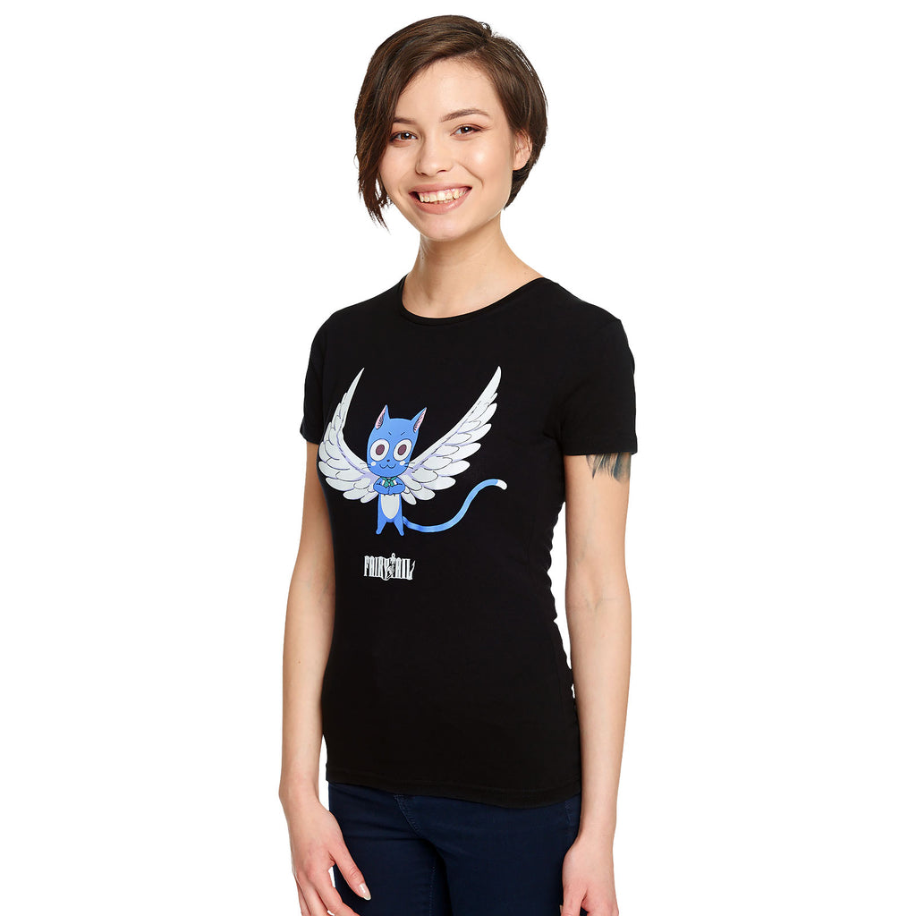 Imagen del producto Fairy Tail - Camiseta mágica Happy para mujer en negro