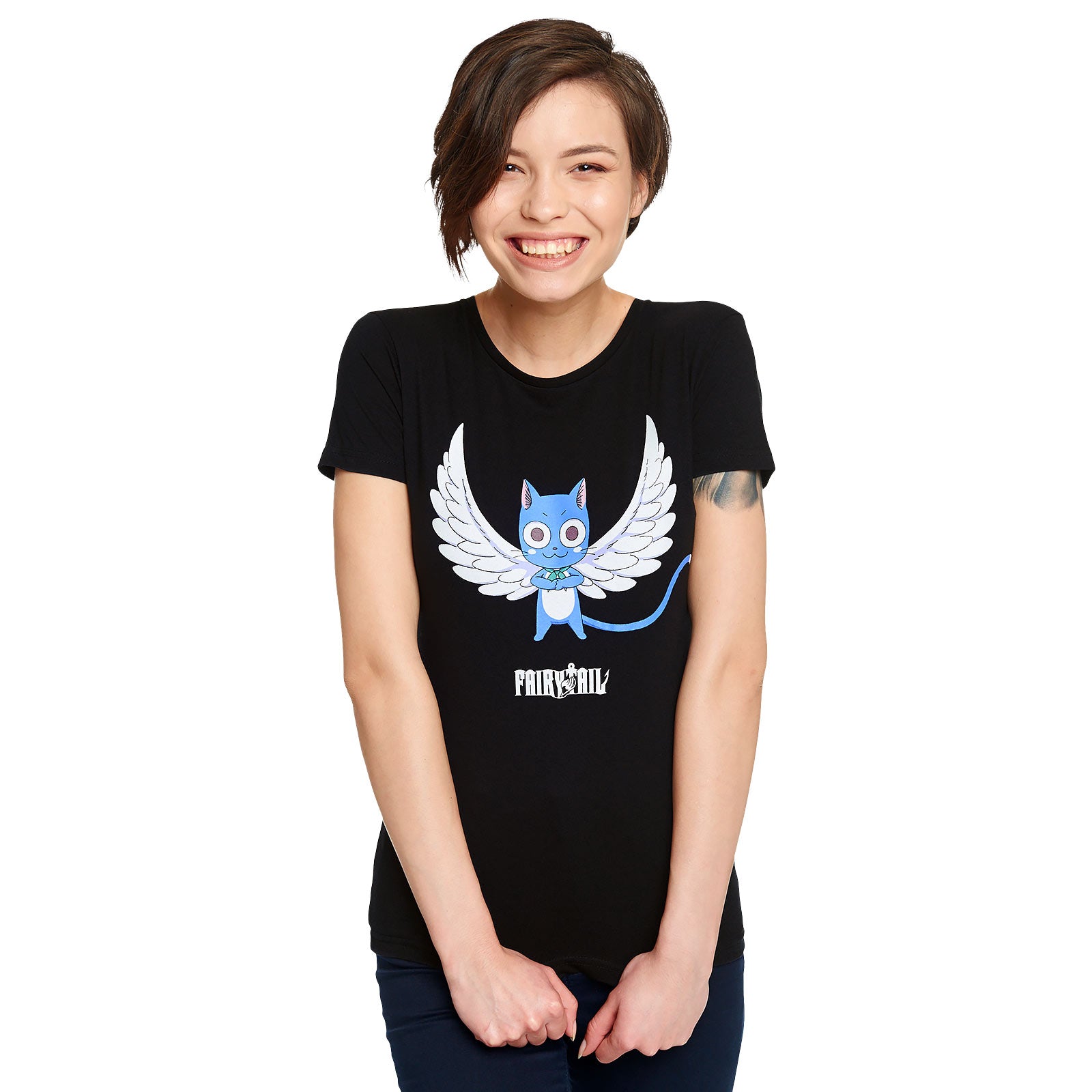 Imagen del producto Fairy Tail - Camiseta mágica Happy para mujer en negro