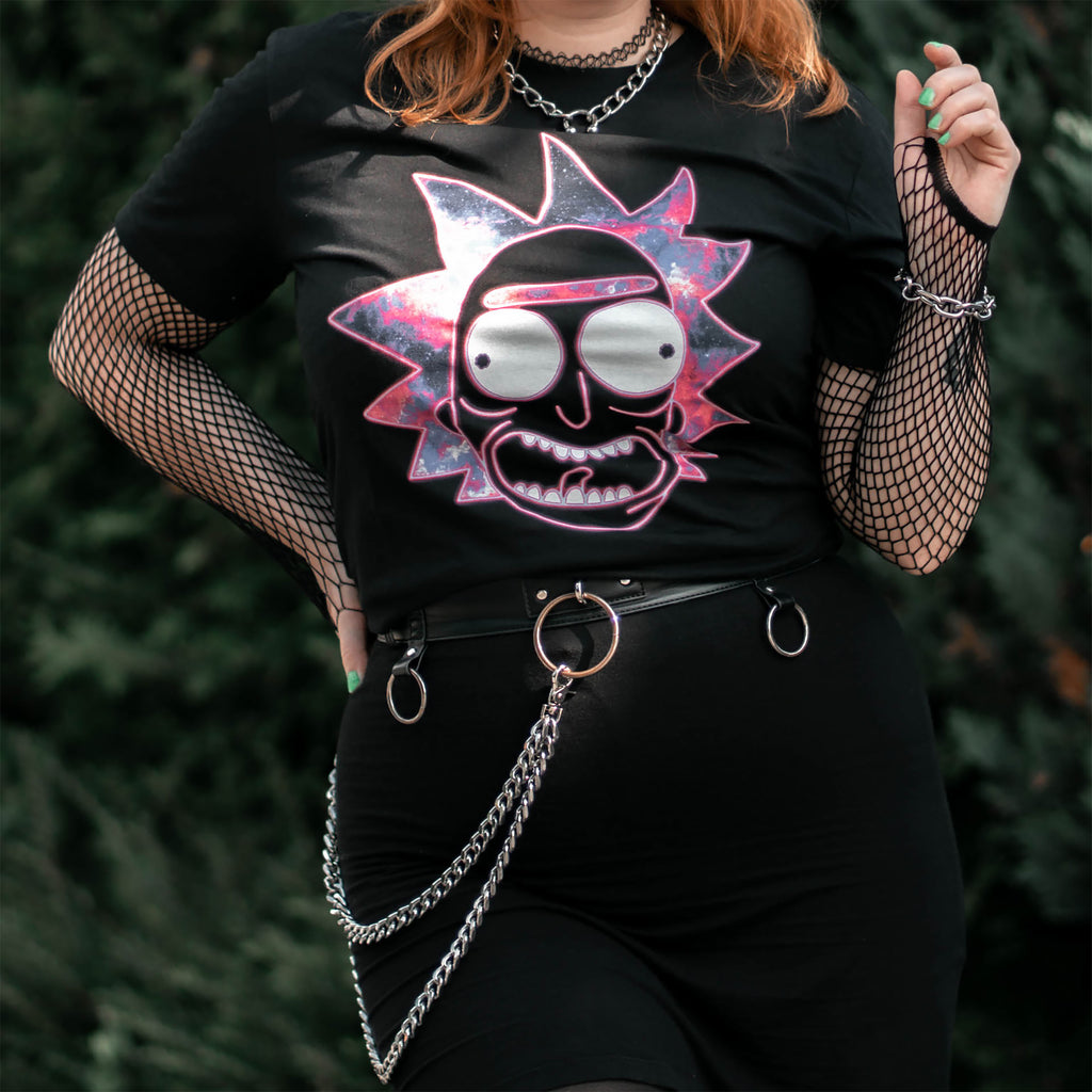 Imagen del producto Rick y Morty - Neon Rick Glow in the Dark Camiseta negra