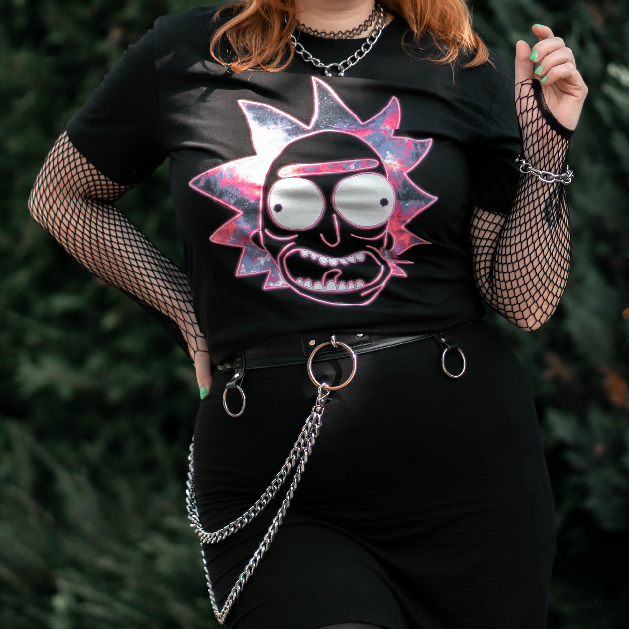 Imagen del producto Rick y Morty - Neon Rick Glow in the Dark Camiseta negra