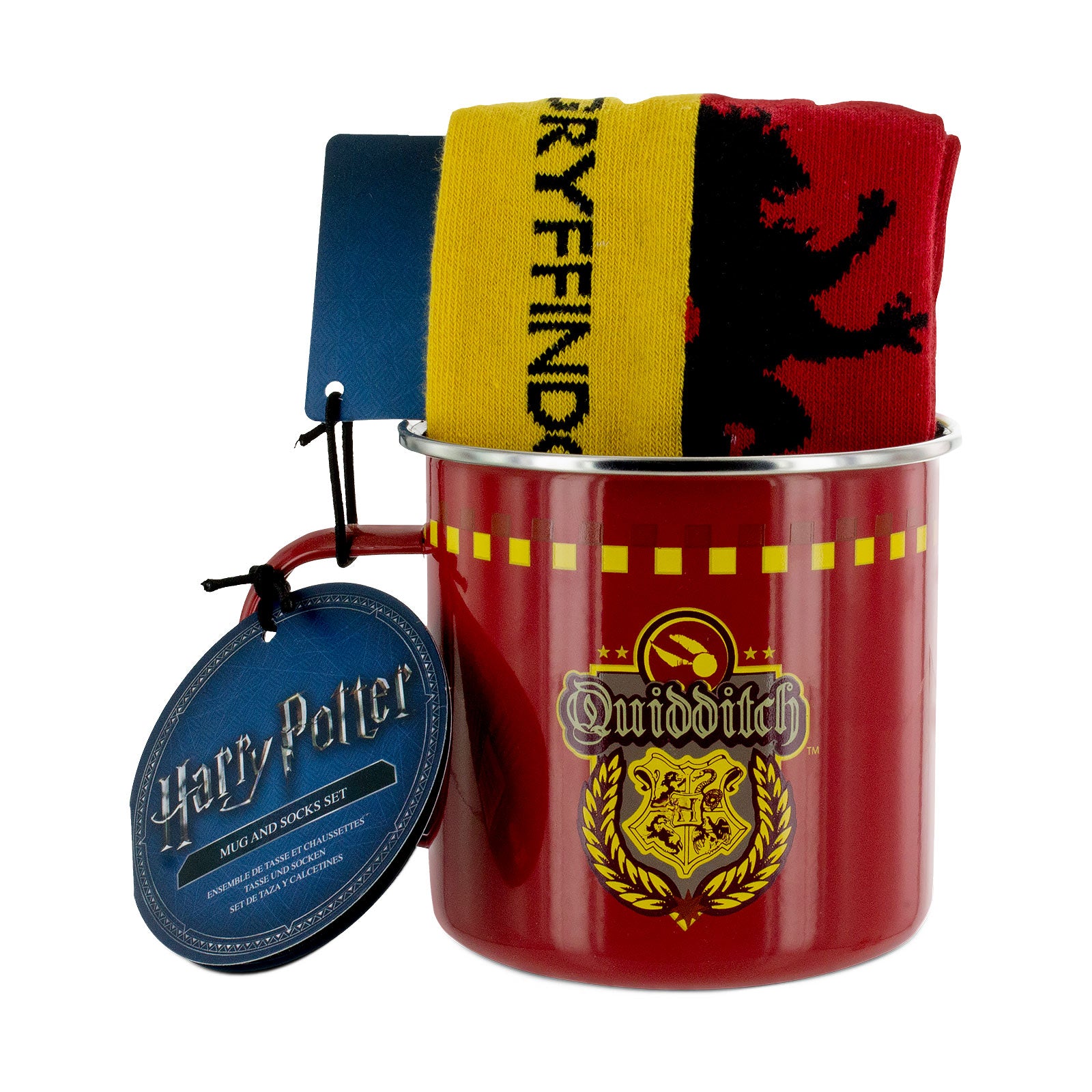 Imagen del producto Harry Potter - Calcetines Quidditch de Gryffindor y Taza de Esmalte