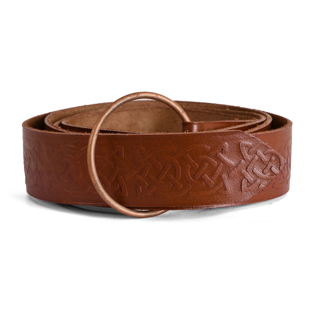 Product image Medieval ring belt with Celtic embossing brown