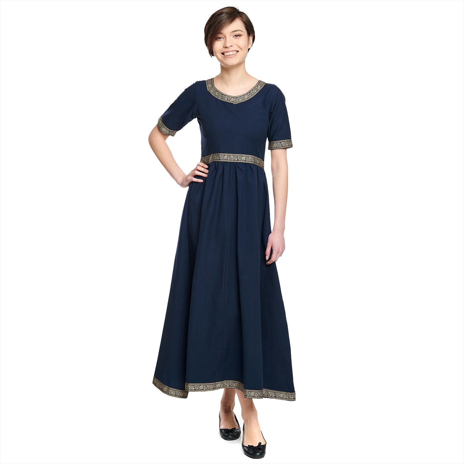 Imagen del producto Vestido Medieval Ennlin de Manga Corta Azul