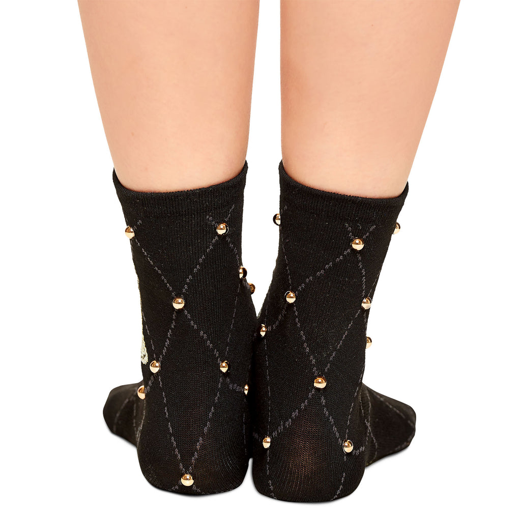 Imagen del producto Harry Potter - Calcetines con tachuelas y logo de Hogwarts negro
