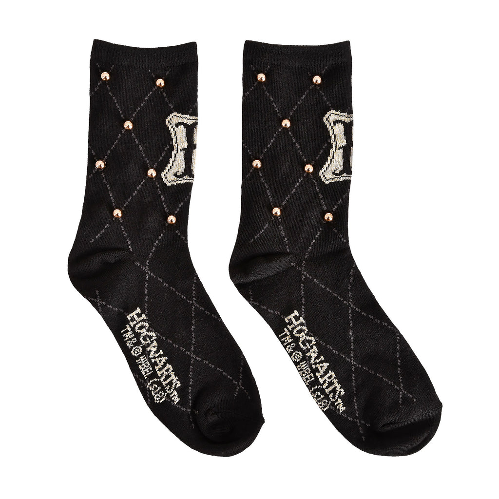 Imagen del producto Harry Potter - Calcetines con tachuelas y logo de Hogwarts negro