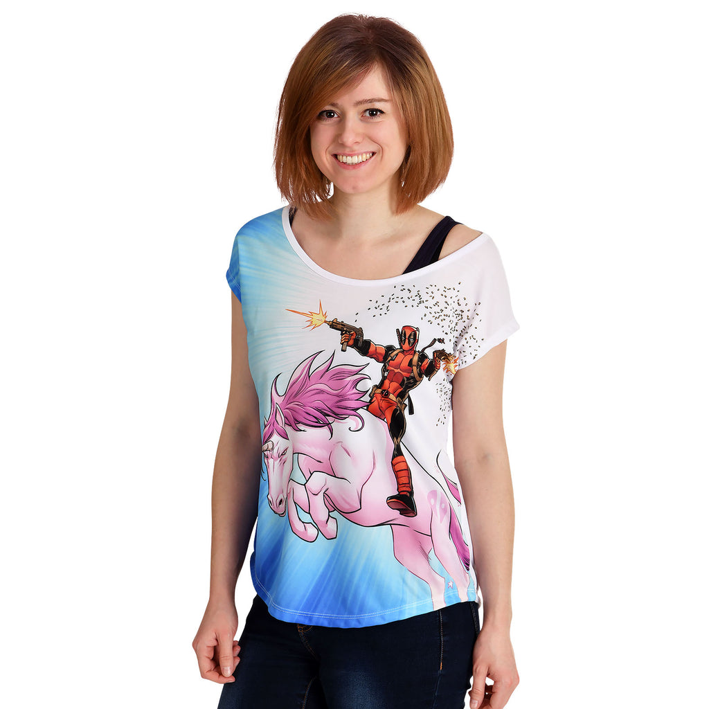 Imagen del producto Deadpool - Camiseta de mujer Unicorn Ride Loose Fit