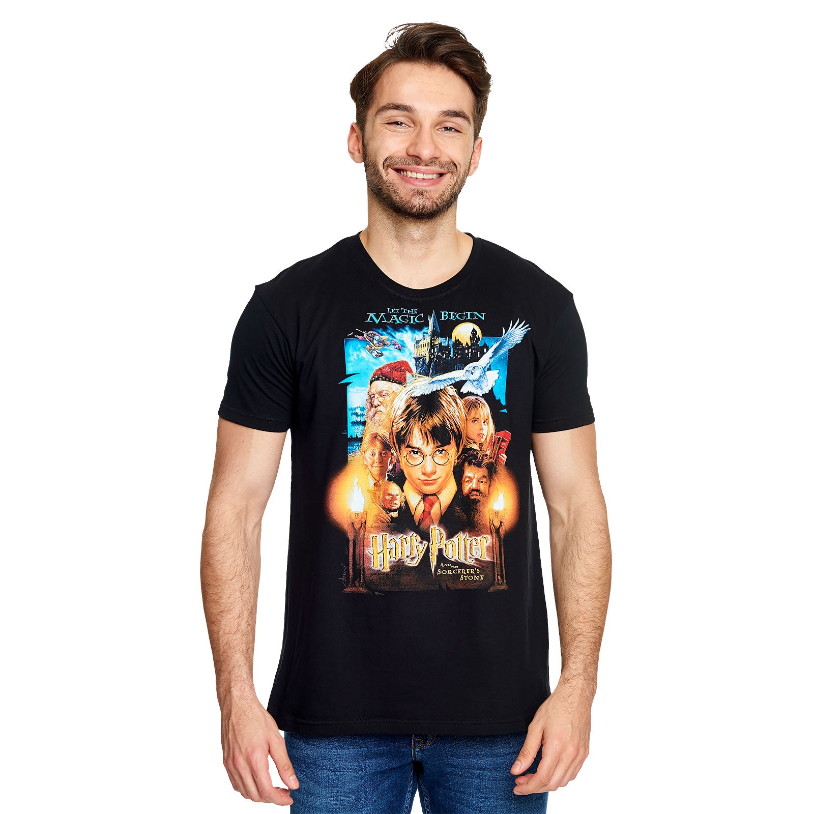 Imagen del producto Harry Potter - Camiseta negra con póster de la Piedra Filosofal