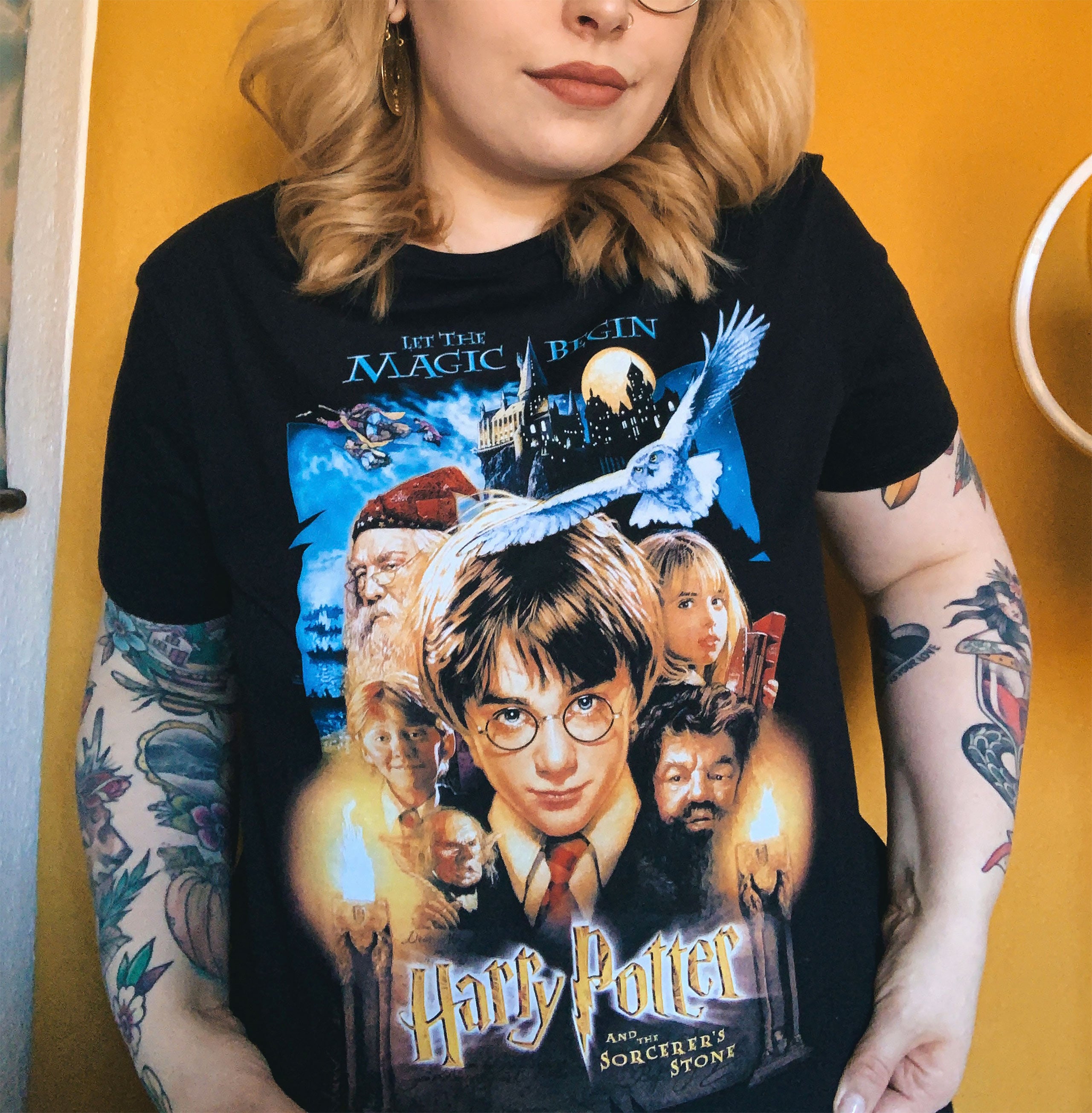 Imagen del producto Harry Potter - Camiseta negra con póster de la Piedra Filosofal