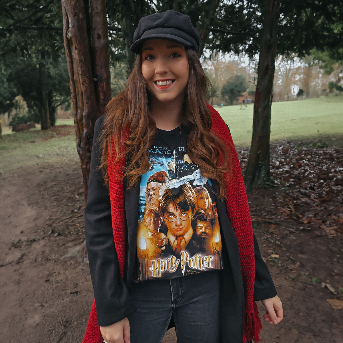 Imagen del producto Harry Potter - Camiseta negra con póster de la Piedra Filosofal
