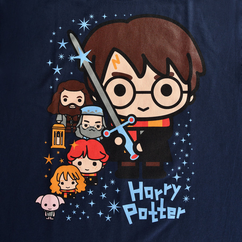 Imagen del producto Camiseta azul de Harry Potter y amigos Chibi