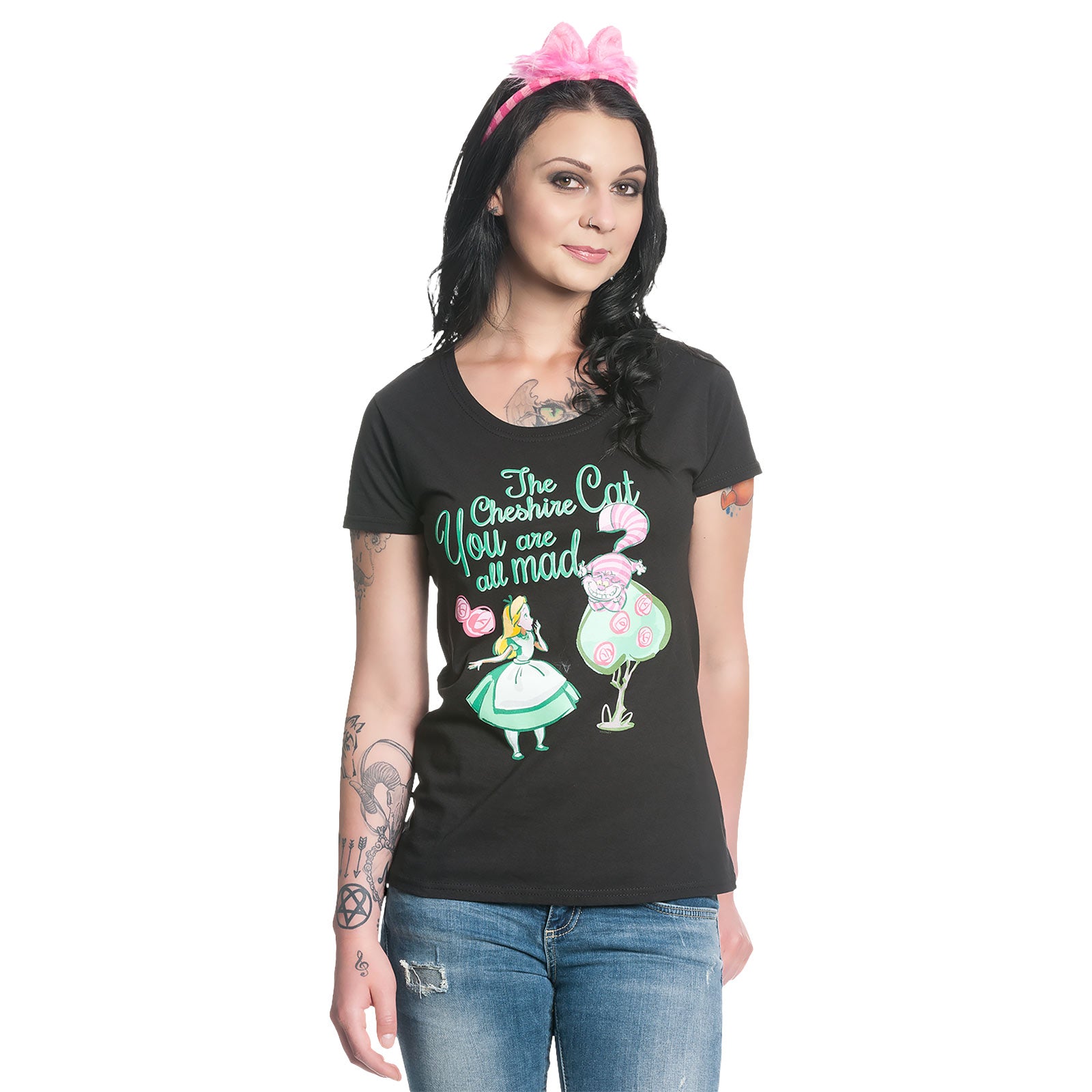 Imagen del producto Alicia en el país de las maravillas - Camiseta para mujer All Mad negra