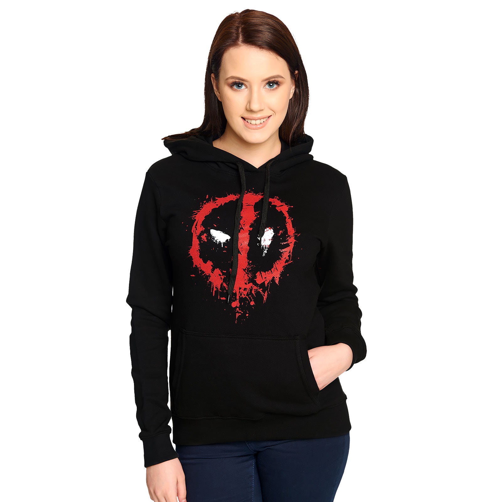 Imagen del producto Deadpool - Sudadera con capucha para mujer en negro con logo