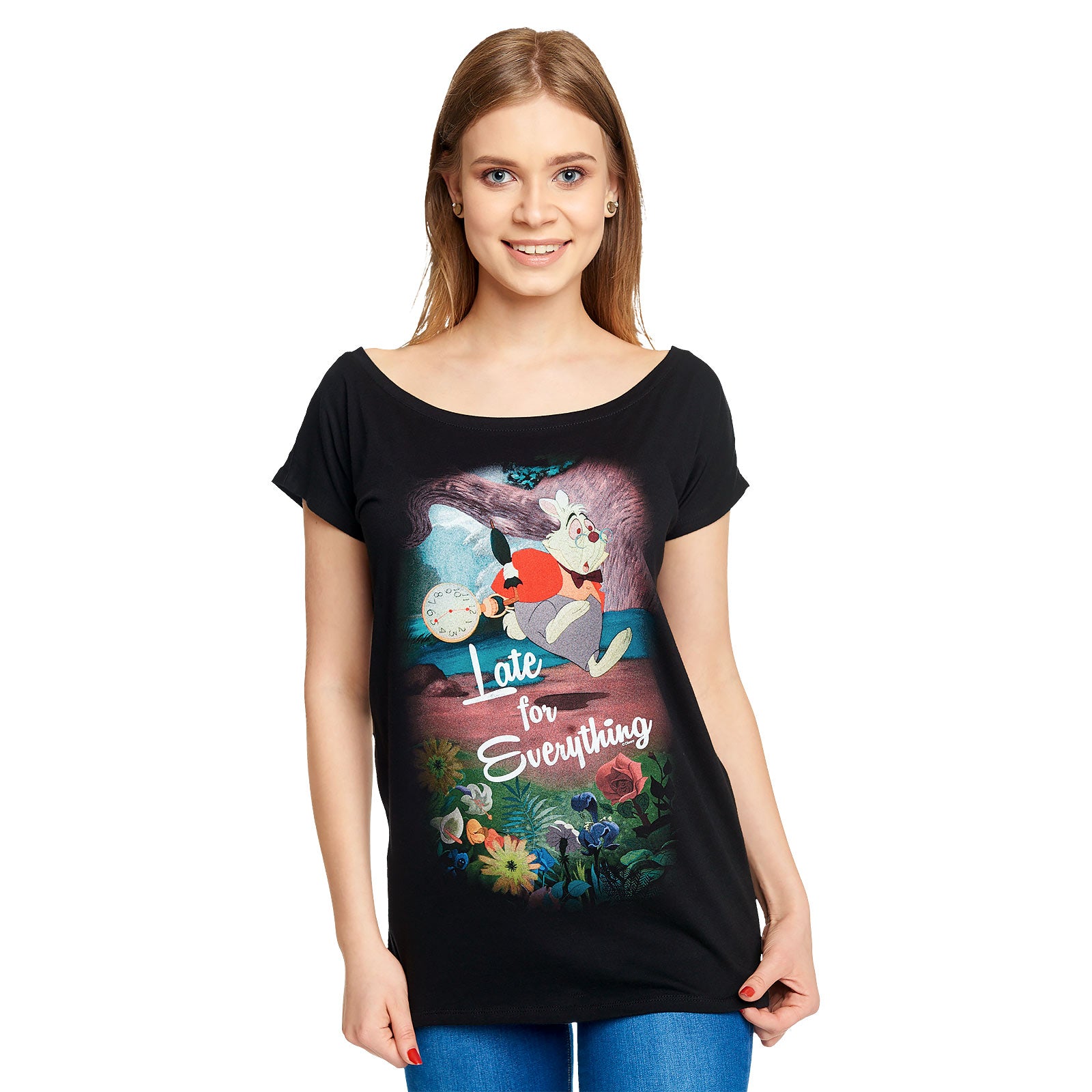 Imagen del producto Alicia en el país de las maravillas - Camiseta de mujer suelta negra Late