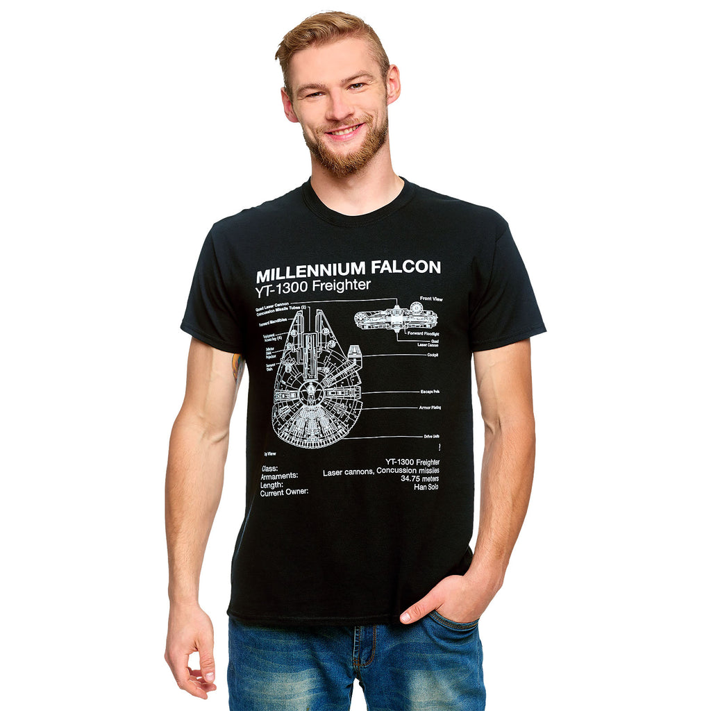 Product image Star Wars - Millennium Falcon Sketch T-Shirt Black