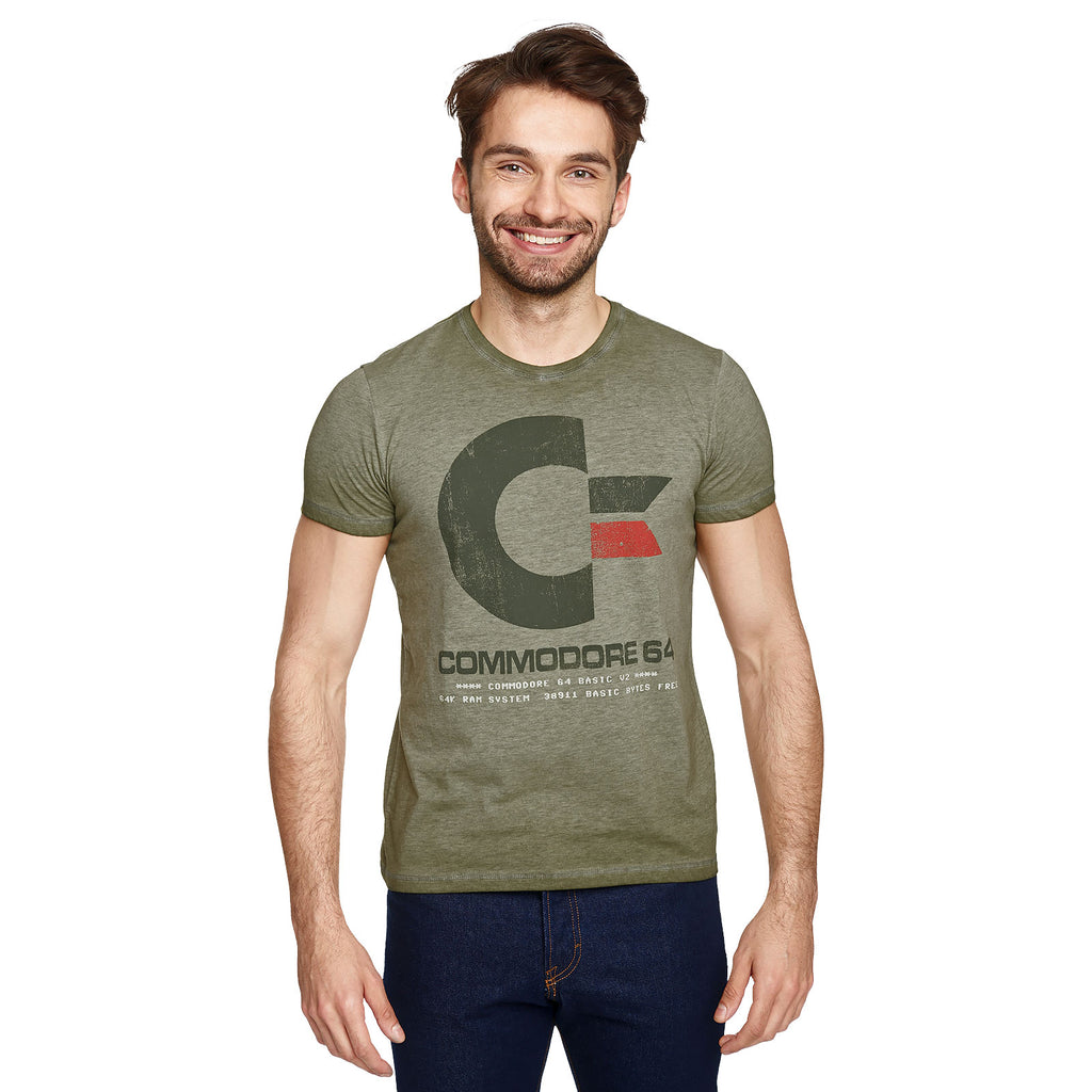 Imagen del producto Commodore 64 - Camiseta Vintage Logo oliva