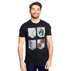 Imagen del producto Attack on Titan - Camiseta de Escudos de las Divisiones Militares