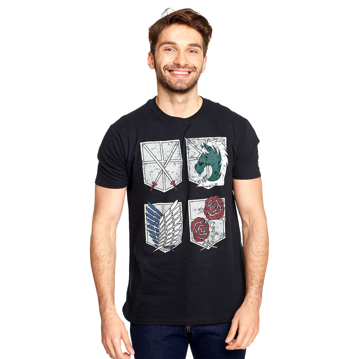 Imagen del producto Attack on Titan - Camiseta de Escudos de las Divisiones Militares