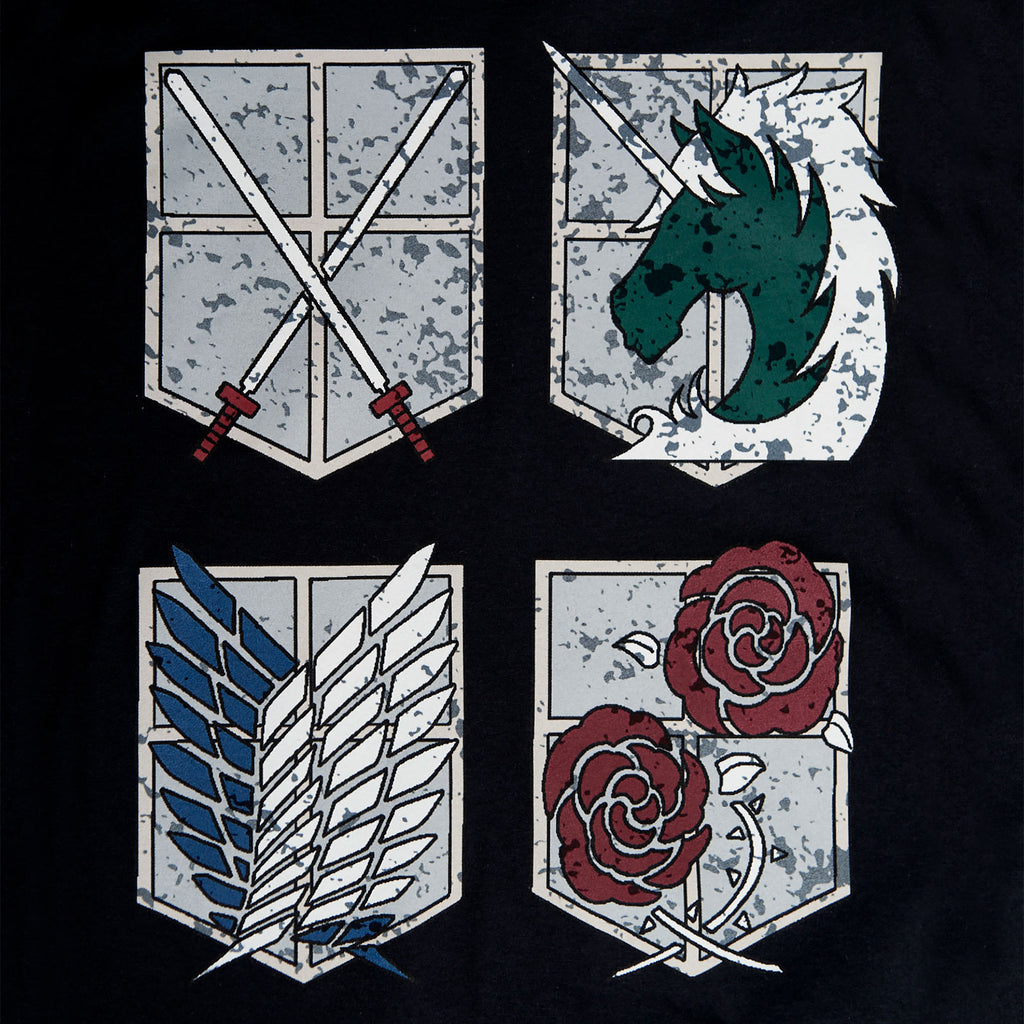 Imagen del producto Attack on Titan - Camiseta de Escudos de las Divisiones Militares