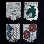 Imagen del producto Attack on Titan - Camiseta de Escudos de las Divisiones Militares
