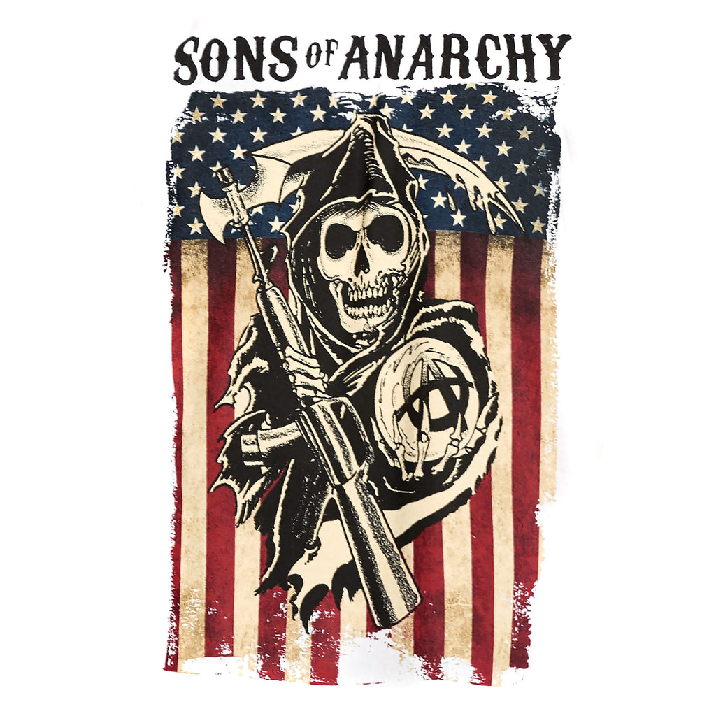Imagen del producto Sons of Anarchy - Camiseta blanca con bandera de Reaper